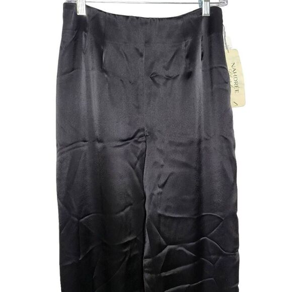 Nahdree Lifestyle Black Satin Pants Size 8 - Picture 2 of 9